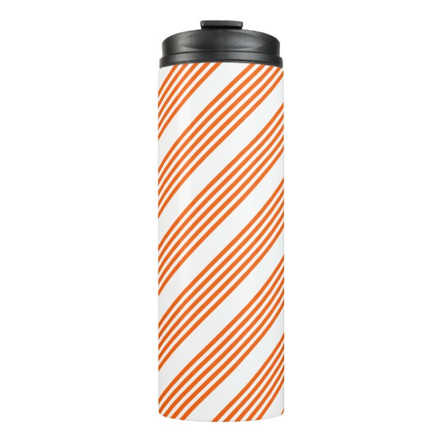 Bouteilles Isothermes Motif à cinq bandes orange et blanc (Devant)