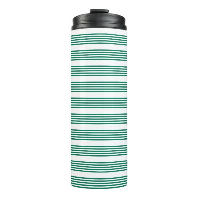 Bouteilles Isothermes Motif à cinq bandes vert et blanc de la forêt (Devant)
