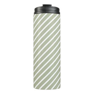 Bouteilles Isothermes Motif à cinq bandes vert et blanc olive
