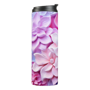 Bouteilles Isothermes motif à fleurs Pastel 3D