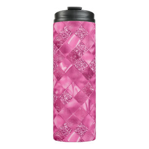 Bouteilles Isothermes Motif à tissage Carré rose chaud