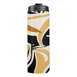 Bouteilles Isothermes Motif à vague abstraite colorée sur beige. VINTAGE