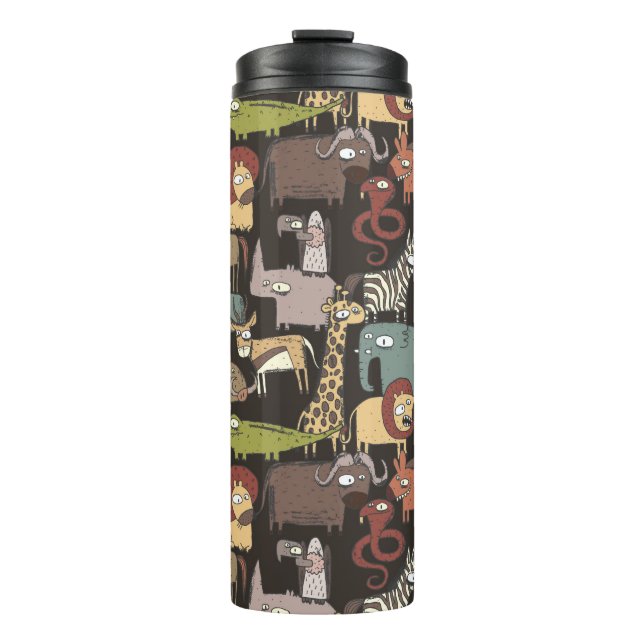 Bouteilles Isothermes Motif africain d'animaux (Devant)