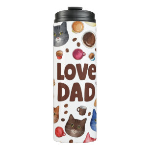 Bouteilles Isothermes Motif Amour Papa Chats et Café