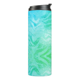 Bouteilles Isothermes Motif animal bleu vert rayé turquoise zèbre