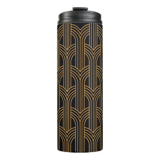 Bouteilles Isothermes Motif Art Déco sans couture. Mini géométrique vint