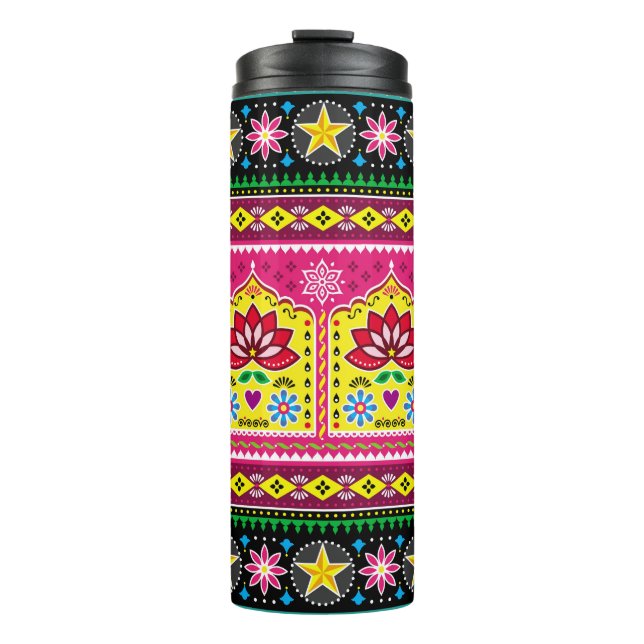 Bouteilles Isothermes Motif artisanal artisanal artisanal floral sans so (Devant)