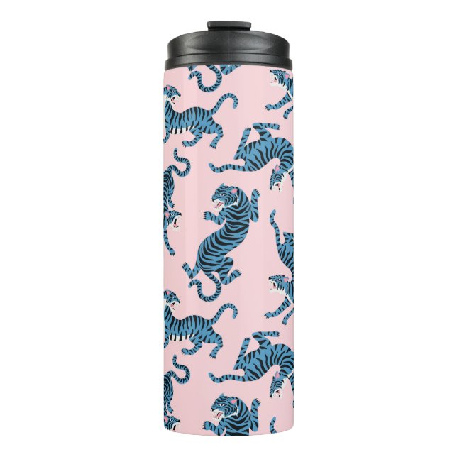 Bouteilles Isothermes Motif asiatique de tigre bleu (Devant)
