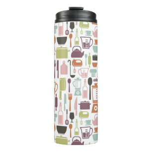 Bouteilles Isothermes Motif avec icônes de cuisine colorées