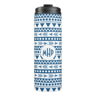 Bouteilles Isothermes Motif Aztec monogramme personnalisé tumbler