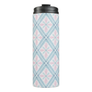 Bouteilles Isothermes motif bleu en forme de diamant