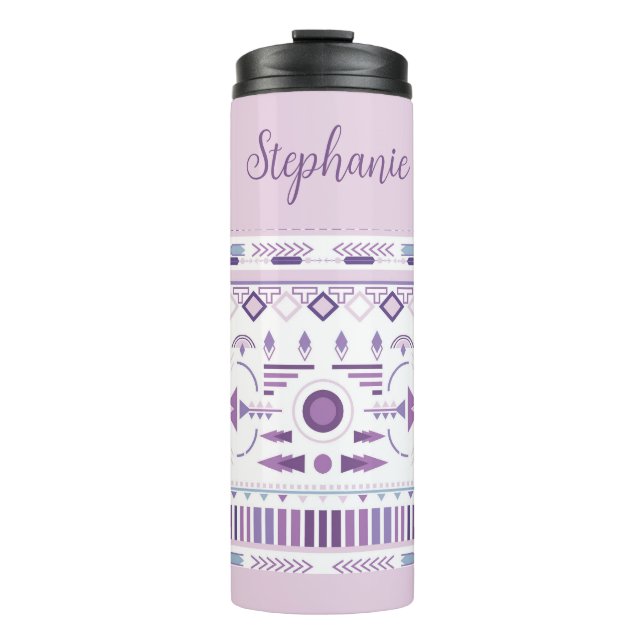 Bouteilles Isothermes Motif Boho géométrique violet et lavande (Devant)