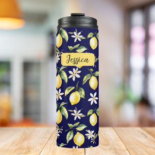 Bouteilles Isothermes Motif botanique de fruit de citron Citrus Monogram