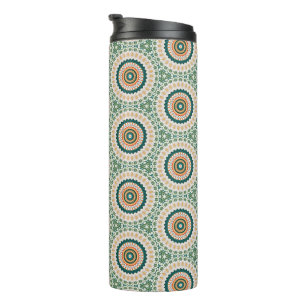 Bouteilles Isothermes Motif Cercle Bohème Chic Vert Orange Et Bleu