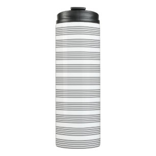 Bouteilles Isothermes Motif cinq rayures grises et blanches
