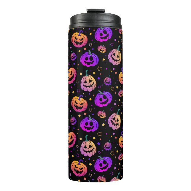 Bouteilles Isothermes Motif citrouille Halloween néon (Devant)