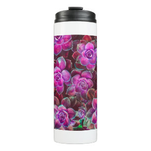Bouteilles Isothermes Motif couleur eau avec fleur de camélia. Floral d