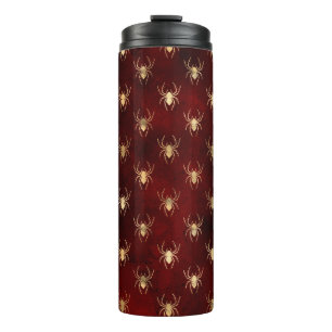 Bouteilles Isothermes Motif d'araignée rouge et or de Bourgogne