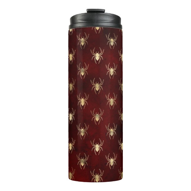 Bouteilles Isothermes Motif d'araignée rouge et or de Bourgogne (Devant)