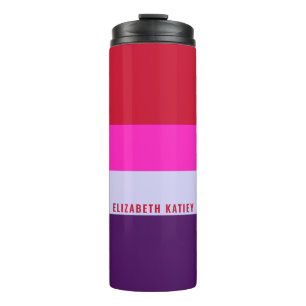 Bouteilles Isothermes Motif de bandes rouge, rose et violet