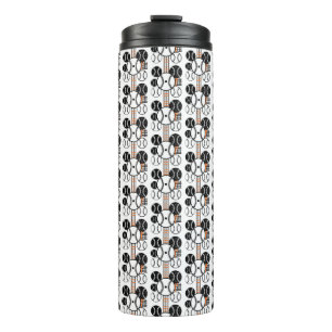 Bouteilles Isothermes Motif de baseball moderne noir blanc orange