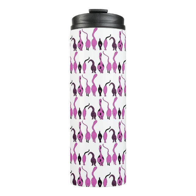 Bouteilles Isothermes Motif de boutons de chats violets (Devant)