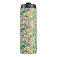 Motif de cactus d'aquarelle en fleurs exotiques