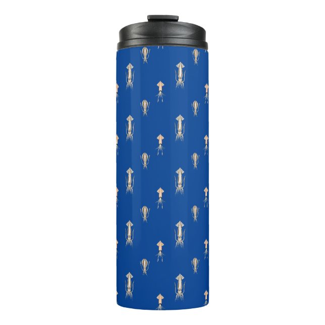 Bouteilles Isothermes Motif de calmar bleu profond (Devant)