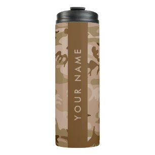 Bouteilles Isothermes Motif de camouflage du désert, Votre nom, Personna