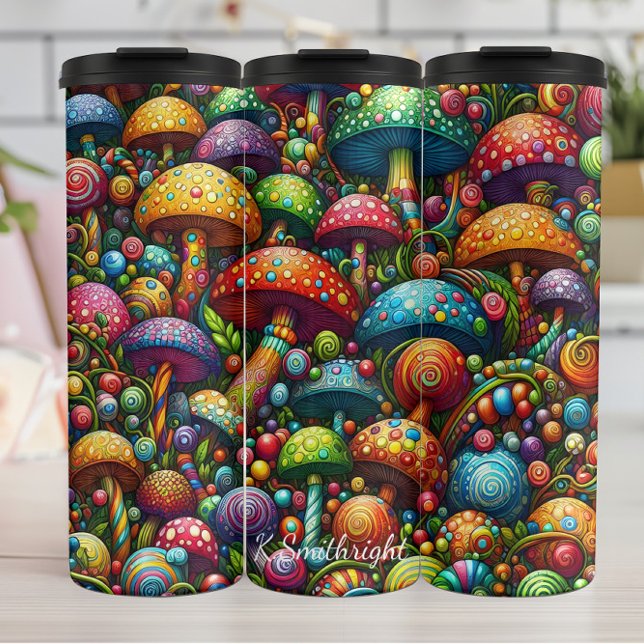 Bouteilles Isothermes Motif de champignon psychédélique Wonderland (Créateur téléchargé)