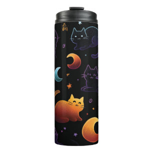 Bouteilles Isothermes Motif de chat céleste magique avec lunes