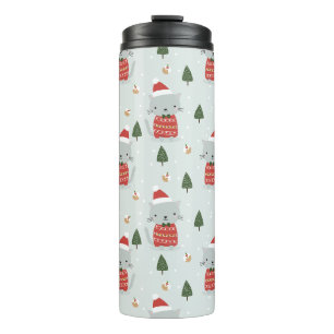 Bouteilles Isothermes Motif de chat de Noël mignon – Vacances festives 