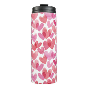 Bouteilles Isothermes Motif de coeur aquarelle