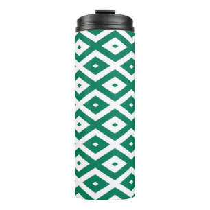 Bouteilles Isothermes Motif de diamant vert et blanc