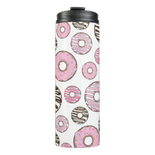 Bouteilles Isothermes Motif De Donuts, Donuts Roses, Donuts Blancs