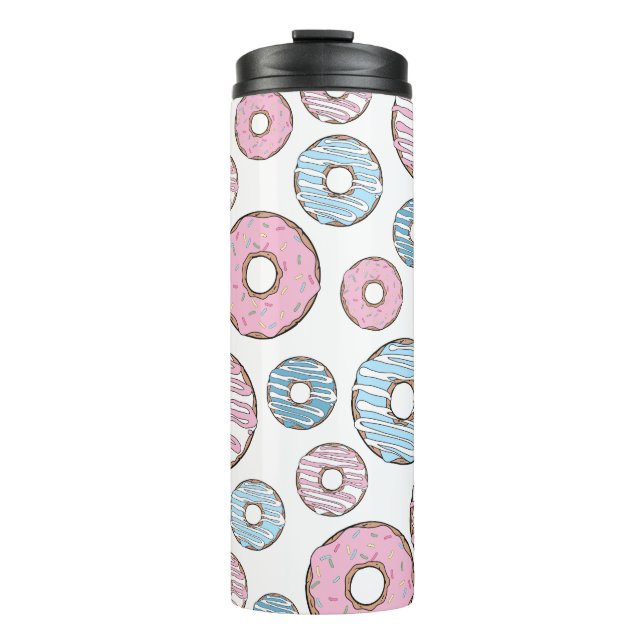 Bouteilles Isothermes Motif De Donuts, Donuts Roses, Donuts Bleus (Devant)