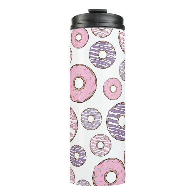 Bouteilles Isothermes Motif De Donuts, Donuts Roses, Donuts Violets (Devant)
