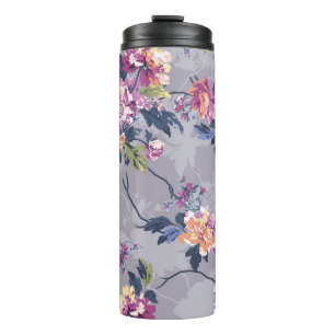 Bouteilles Isothermes motif de fleur dessin textile illustration art, ba