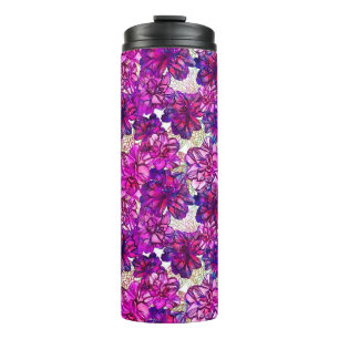 Bouteilles Isothermes Motif de fleurs abstrait de rose et de pourpre