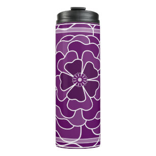 Bouteilles Isothermes Motif de fleurs abstraites violet foncé