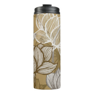 Bouteilles Isothermes Motif de fleurs Art déco. Ligne or fleurie art. fl