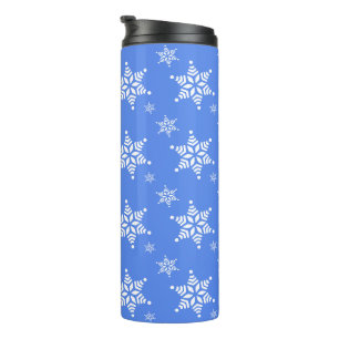 Bouteilles Isothermes Motif de flocons de neige, Flakes blancs, Neige, B