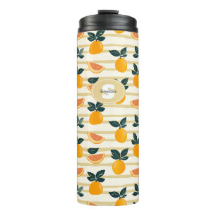 Bouteilles Isothermes Motif de fruits d'agrumes avec Feuilles verts (4)