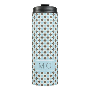 Bouteilles Isothermes Motif de Jacquard personnalisé bleu et Brown