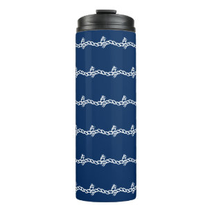 Bouteilles Isothermes Motif de la marine Blue cordes nautiques blancs
