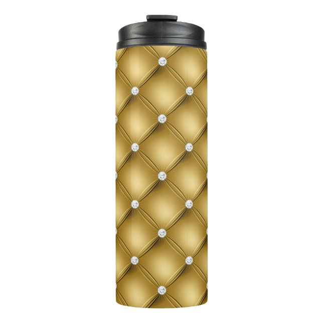 Bouteilles Isothermes Motif de luxe Gold Diamond Tufted (Devant)