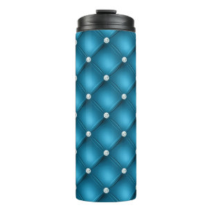Bouteilles Isothermes Motif de luxe Mid Blue Diamond Tufted
