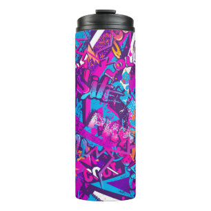 Bouteilles Isothermes Motif de mots de graffiti sans couture abstrait. R