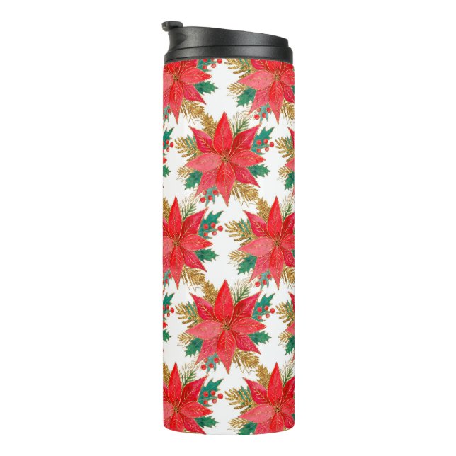 Bouteilles Isothermes Motif de Noël rouge et or (Tourné sur la droite)