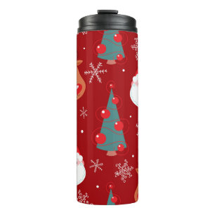 Bouteilles Isothermes Motif de Noël sans couture avec rennes père Noël t